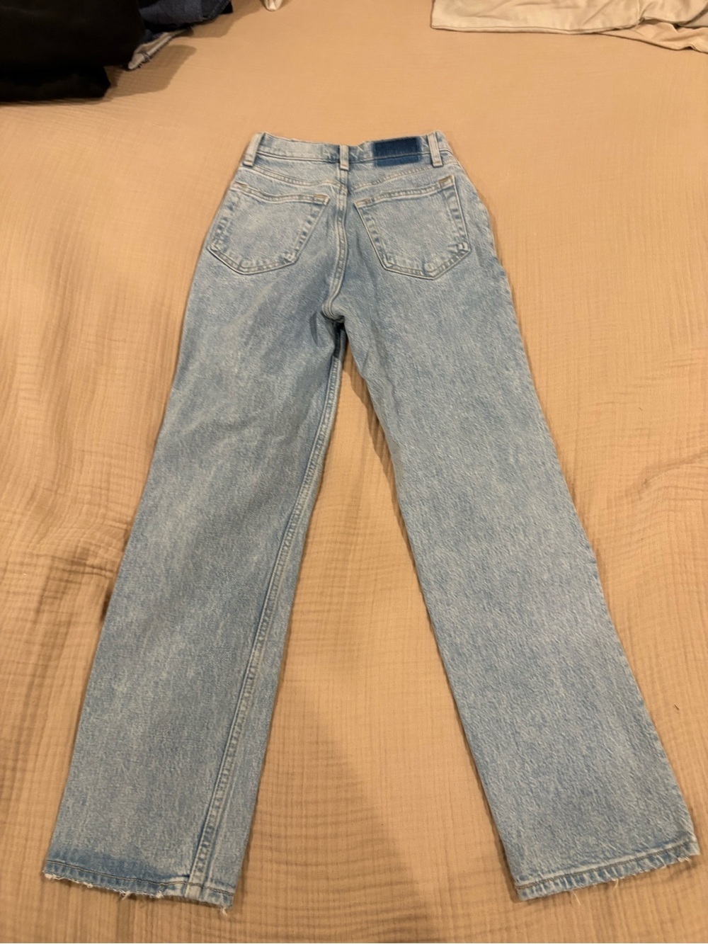 Abercrombie Fitch 90s Straight Ultra High Rise Crossover Waist sz 24/0 Xs Denim - Picture 6 of 7